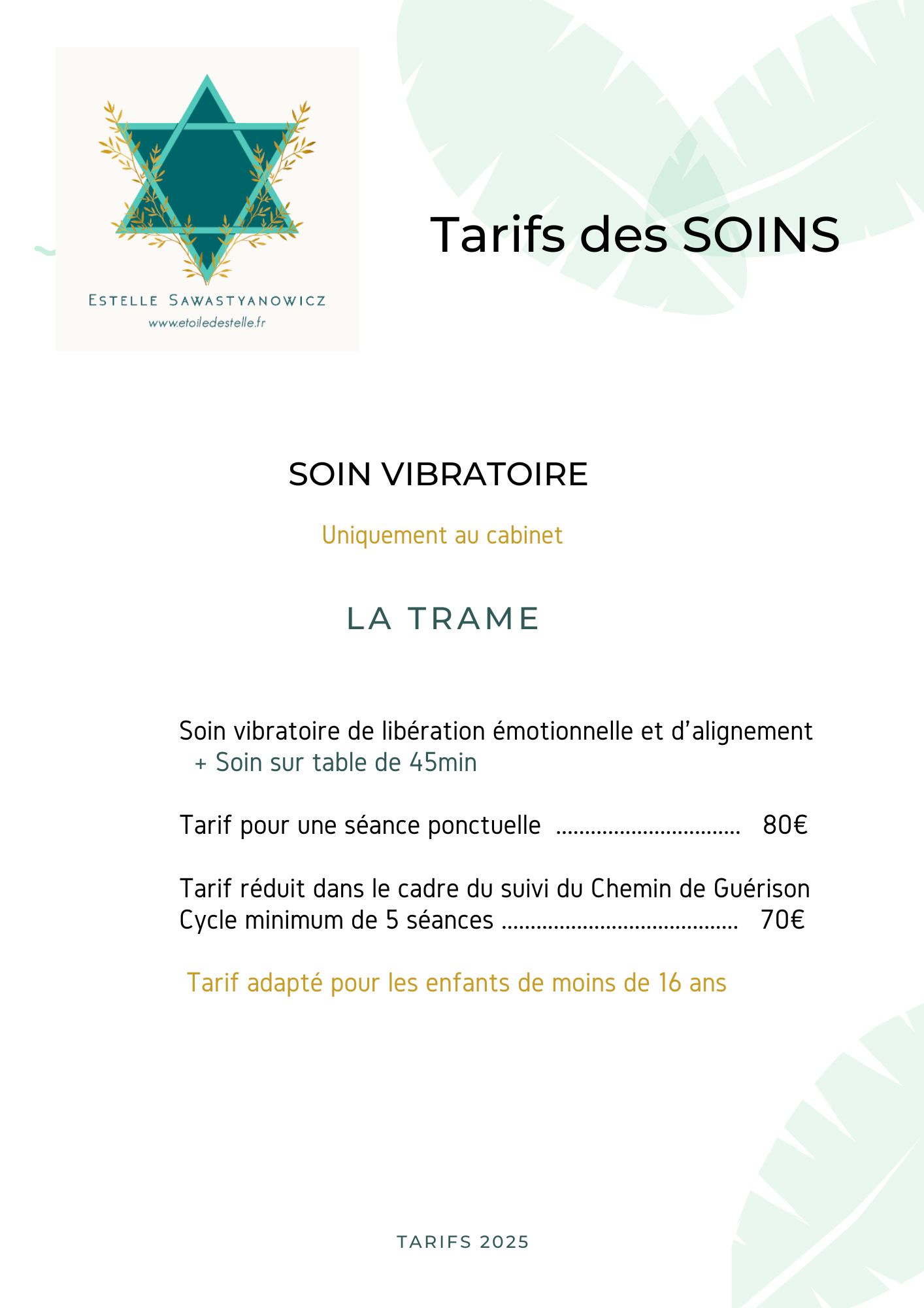 Tarif de La Trame
